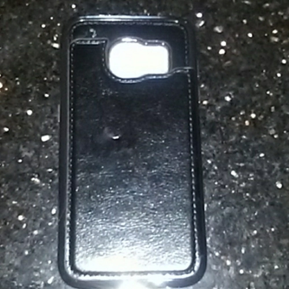 Samsung S7 Black Leather Phone Case New